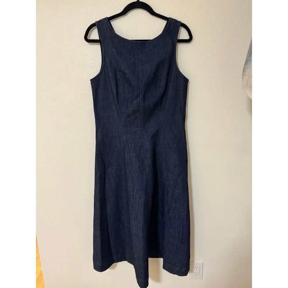 Boden Penelope Denim Midi Dress 10 Medium - Picture 2 of 5